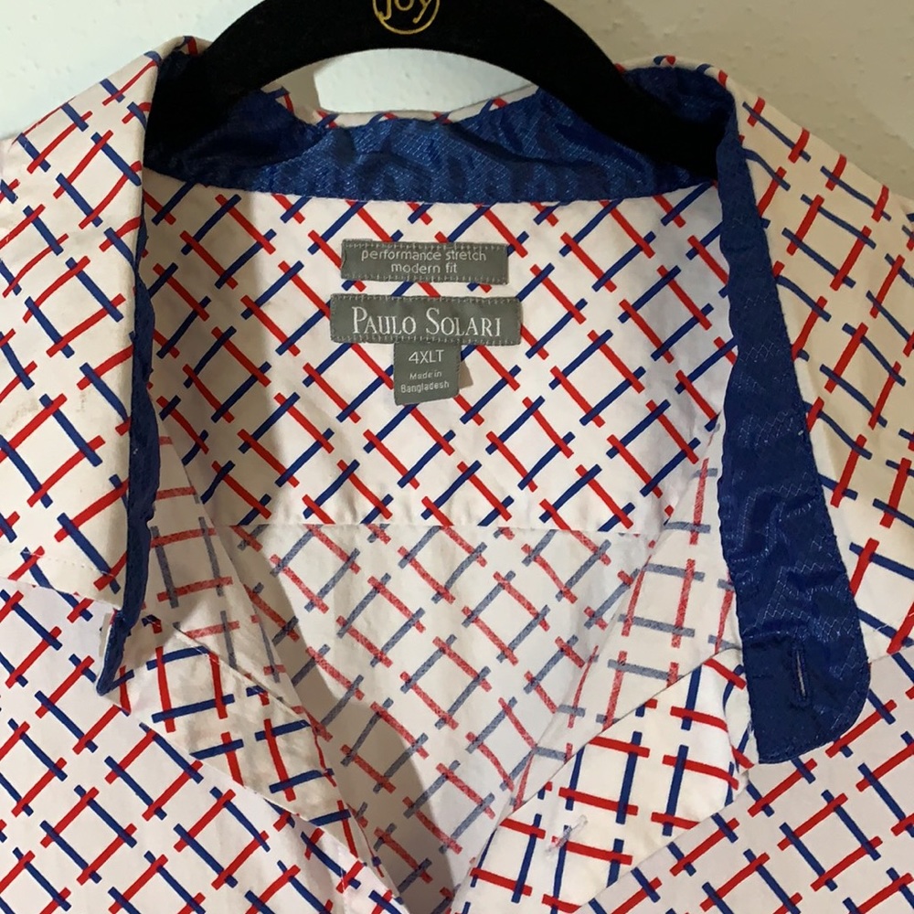 Euc Paulo Solari R-W-B S/S Button Down 4x - image 3